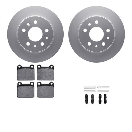 DYNAMIC FRICTION CO 4612-63001, Geospec Rotors with 5000 Euro Ceramic Brake Pads includes Hardware, Silver 4612-63001